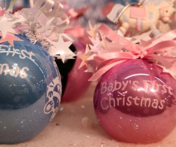 Baby’s First Christmas: These are some of Weiste’s most popular baubles.