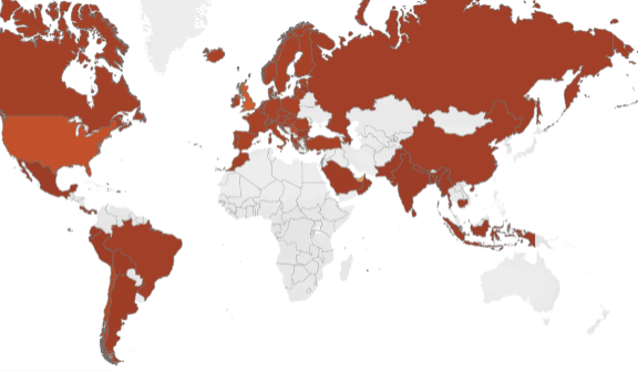 La mappa delle coperture vaccinali contro il coronavirus nel mondo