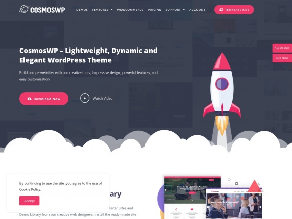 CosmosWP homepage