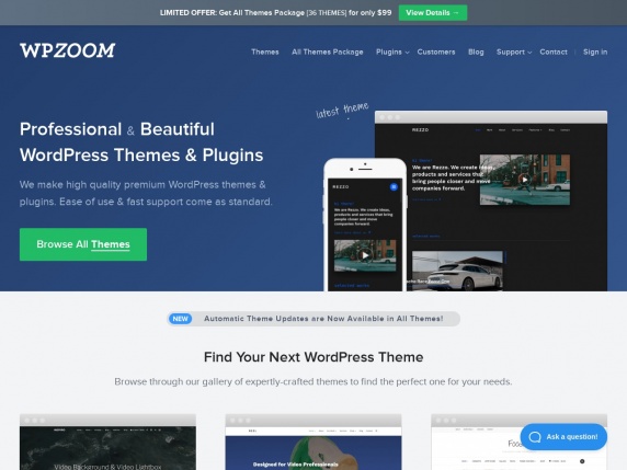 WPZOOM homepage