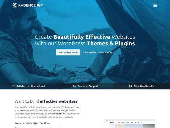 Kadence Themes homepage