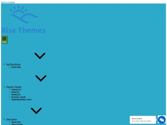 Rise Themes homepage