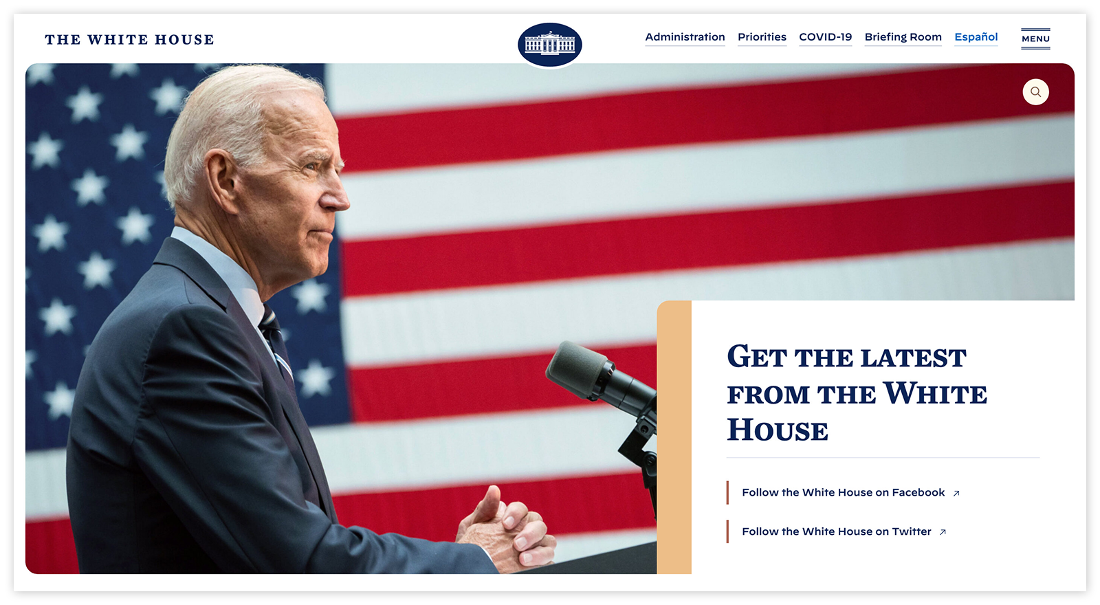 New White House Website Redesign