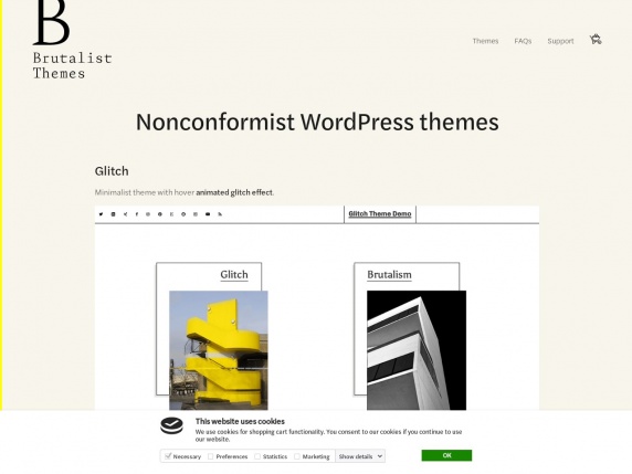 Brutalist Themes homepage