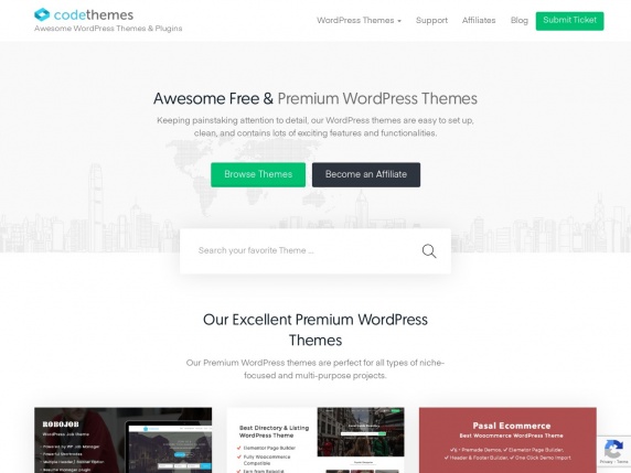 Code Themes homepage