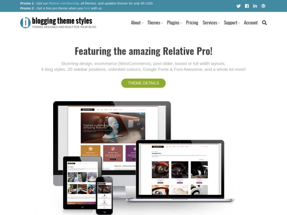 Blogging Theme Styles homepage
