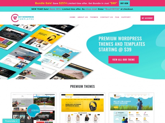 Buy WP Templates homepage