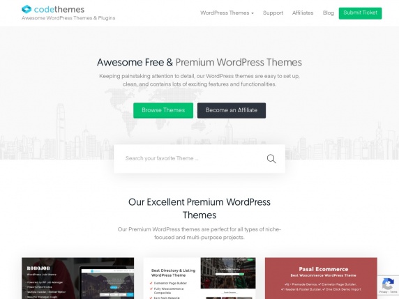 Laman hadapan Code Themes