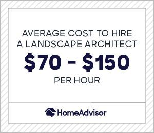 average cost to hire a landscape architect is $70 to $150 per hour