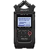 Zoom H4n Pro 4-Track Portable Recorder, All Black, Stereo Microphones, 2 XLR/ ¼“ Combo Inputs, Battery Powered, for Stereo/Mu