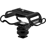 Movo SMM5-B Universal Microphone and Portable Recorder Shock Mount - Fits the Zoom H1n, H2n, H4n, H5, H6, Tascam DR-40x, DR-0