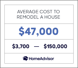 the average cost to remodel a house is $47,000 or $3,700 to $150,000