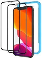 2枚セット NIMASO ガラスフィルム iPhone 11 / XR 用 全面保護 フィルム フルカバー ガイド枠付き