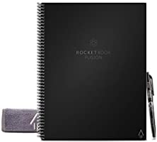 Rocketbook Fusion Smart Herbruikbare Notebook - Letter A4 - Zwart, 7 paginastijlen om de productiviteit te...