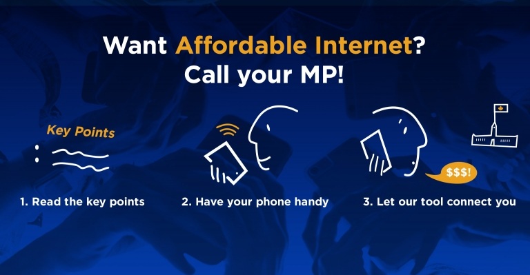 Image for Call your MP and demand affordable Internet for all