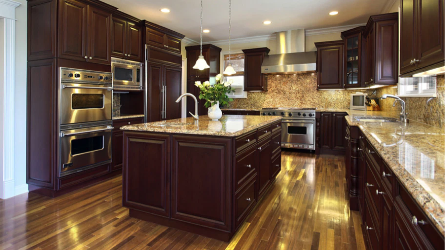 dark stain kitchen cabinets