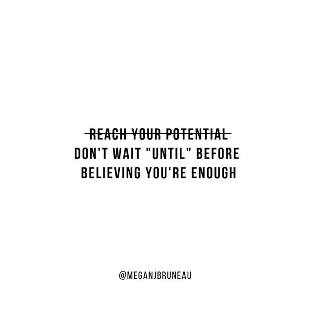 Your Monday reminder that the idea of &ldquo;reaching potential&quot; is a bullshit illusion that generally leaves us feeling inadequate 🙄. Even if we momentarily reach what we perceive to be our &quot;potential,&quot; it's impermanent like everything else, and then what? 🤷🏼&zwj;♀️ #Perfectionism finds somewhere else we&rsquo;re flawed or deficient to attach to (read: cause anxiety and shame and take us out of the present moment); and/or we compare ourselves to the &quot;peak&quot; 🏔 we believe we once reached yet have fallen from &ndash; and feel shitty 🤦🏼&zwj;♀️. .
.
Yes, we should strive for growth where it serves us 💪🏻, but also consider relaxing into the idea that you're exactly where you're supposed to be right now in your career, your body, your spirituality, your mood/feelings, your fitness, your relationships, and so on. Imperfection and messiness are the natural state of being human, so try to learn to exist alongside the discomfort of that idea &ndash; instead of try