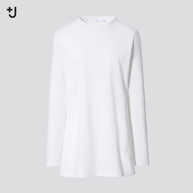 Women +J Stretch Supima© Cotton Crew Neck T-Shirt, White, Medium