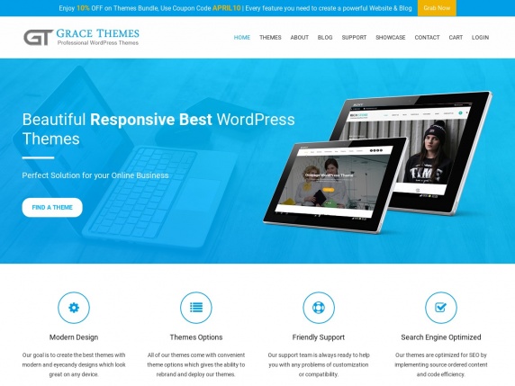 Grace Themes homepage