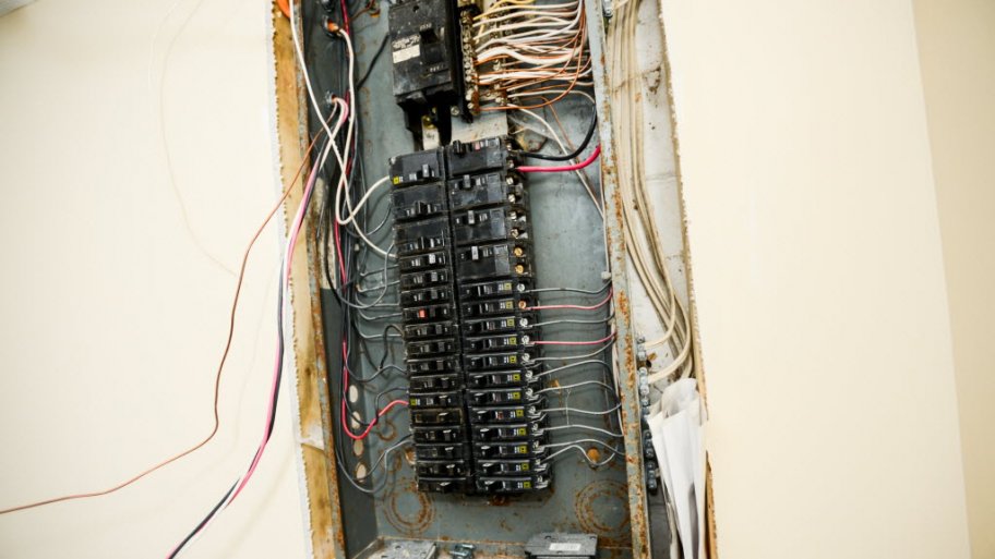 Electrical box with exposed wiring