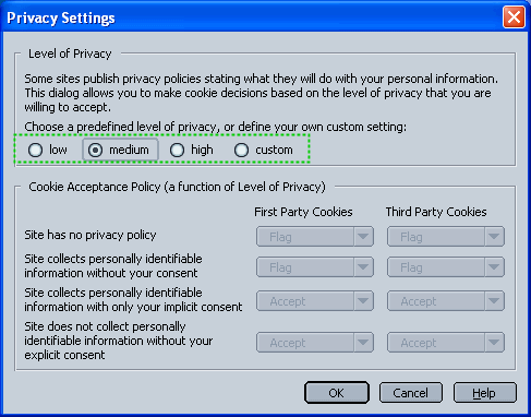 Netscape configuration dialog