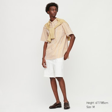 Men Extra Fine Cotton Pullover Broadcloth Short-Sleeve Shirt (Online Exclusive), Yellow, Medium