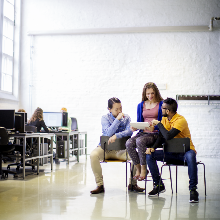 Students discussing.