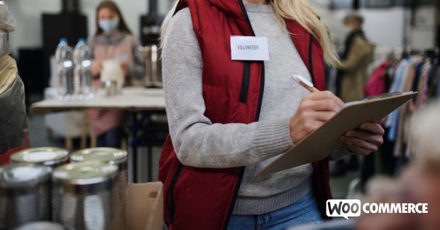 volunteer working at a nonprofit with a checklistt