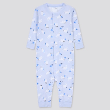 Baby Joy Of Print Long-Sleeve One-Piece Outfit, Light Blue, Medium