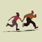 illustration of two people running