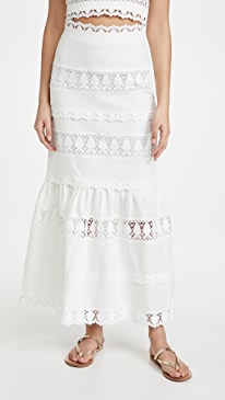 endless rose - Lace Trim Maxi Skirt