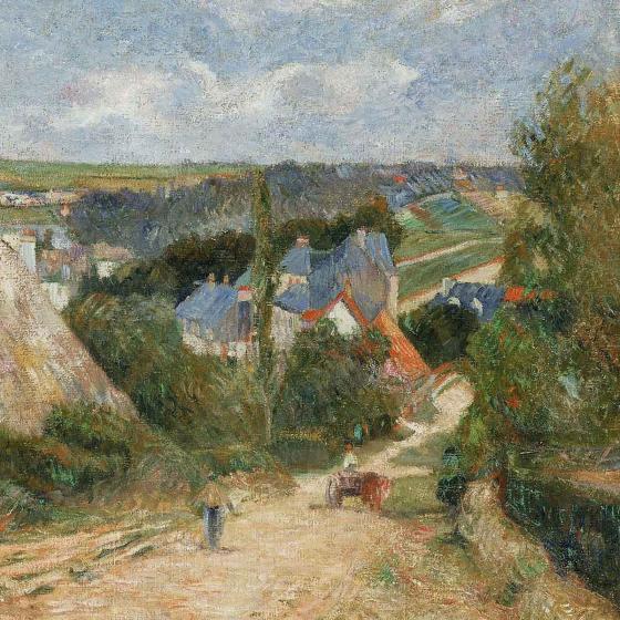 Detail of painting, Entrance to the Village of Osny, by Paul Gauguin