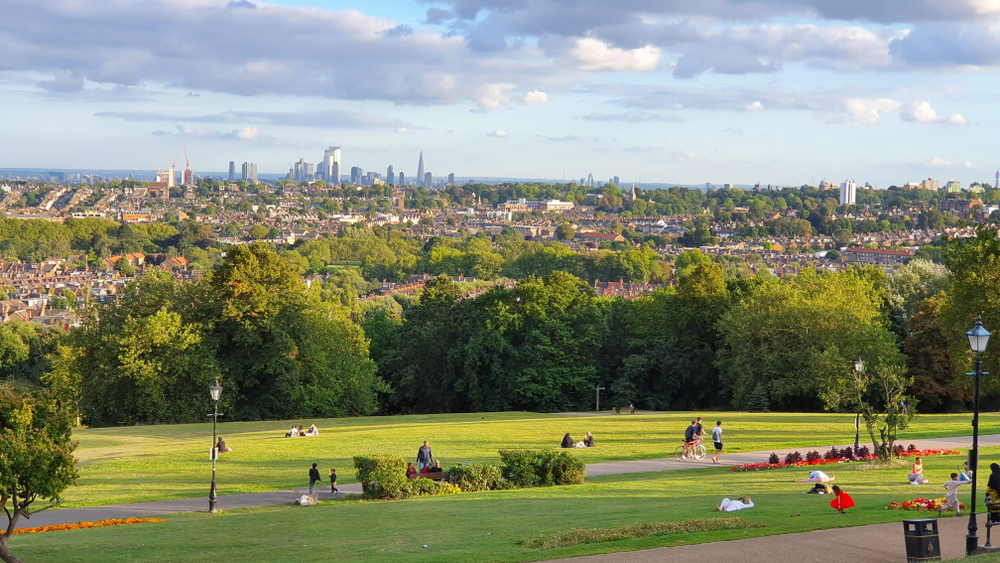 This map shows walking routes between London’s parks and nature spots