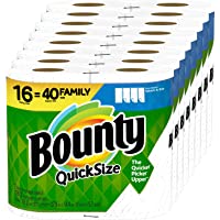 Bounty Quick-Size Paper Towels, White, 16 Family Rolls = 40 Regular Rolls (Packaging May Vary)