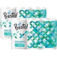 Amazon Brand - Presto! Flex-a-Size Paper Towels, Huge Roll, 12 Count = 30 Regular Rolls