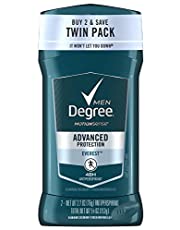 Degree Men Antiperspirant Deodorant 48-Hour Odor Protection Everest Best Deodorant for Underarm Sweat 2.7 oz, 2 Count