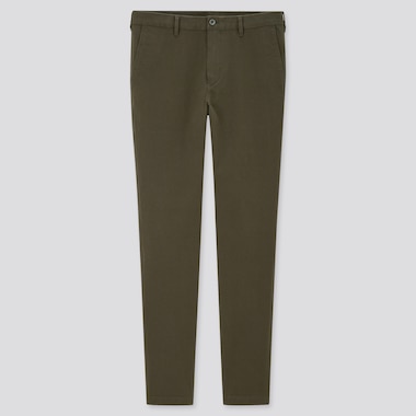 Men Skinny Fit 2-Way Stretch Chino Pants, Olive, Medium