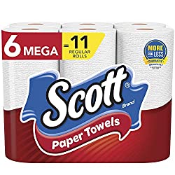 Scott Paper Towels, Choose-A-Sheet - 6 Mega Rolls = 11 Regular Rolls (102 Sheets Per Roll)