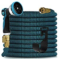 Expandable Garden Hose 100ft - Expanding Water Hose with 10 Function Nozzle and Solid Fittings Connectors, Easy Storage...