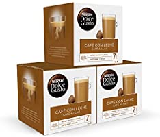 Exclusivo Nescafé Dolce Gusto Café con Leche, Pack de 3 x 16 Cápsulas - Total: 48 Cápsulas de Café