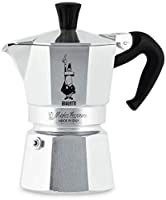 Bialetti Moka Express Cafetera Italiana Espresso, 90 ml, 2 Tazas, Aluminio, Plateado