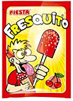 FIESTA Fresquito Caramelo con Palo en Sobre con Polvo Acidulado Sabor Cereza - Caja de 40 unidades