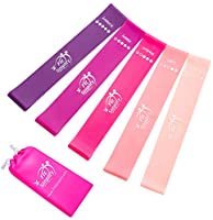 Fit Simplify Resistance Loop Exercise Bands with Instruction Guide and Carry Bag, Set of 5