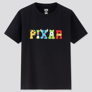 Kids Team Pixar Ut (Short-Sleeve Graphic T-Shirt), Black, Medium