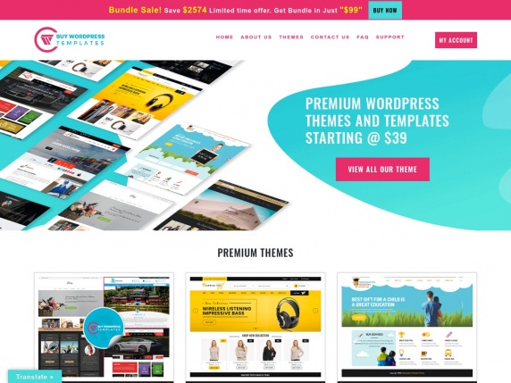 Homepage von Buy WP Templates