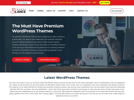 Themes Glance homepage