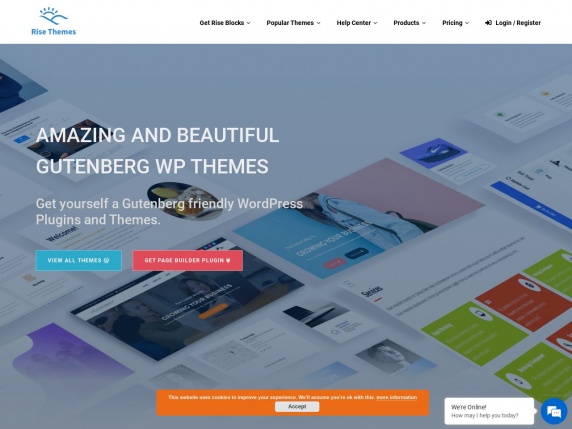 Rise Themes homepage