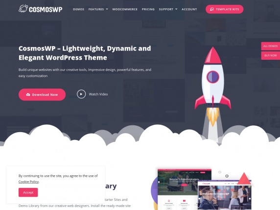 CosmosWP homepage