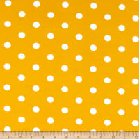 Fabric Merchants Cotton Spandex Stretch Jersey Knit Polka Dot Mustard/Ivory