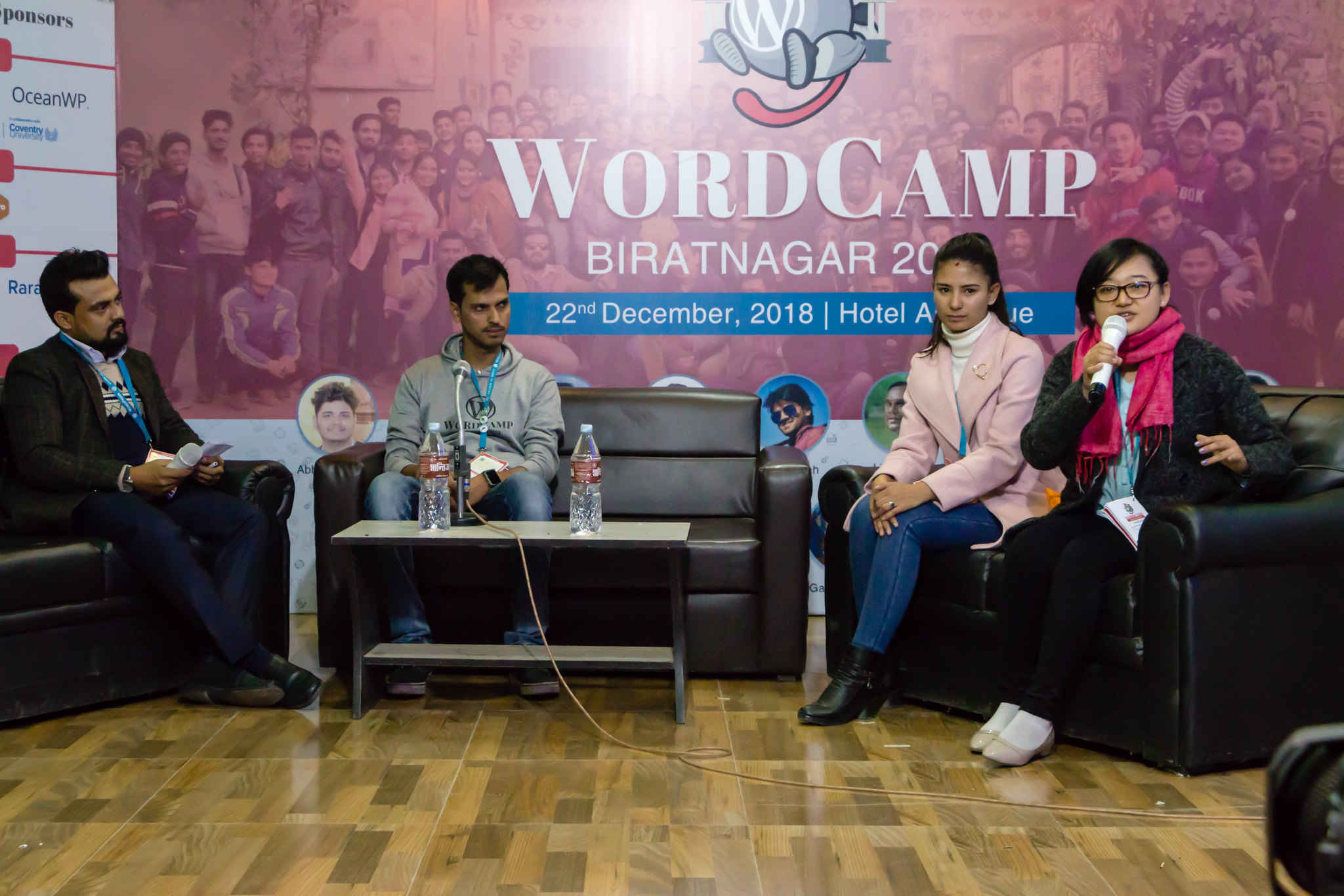 Sunita Rai on a panel at WordCamp